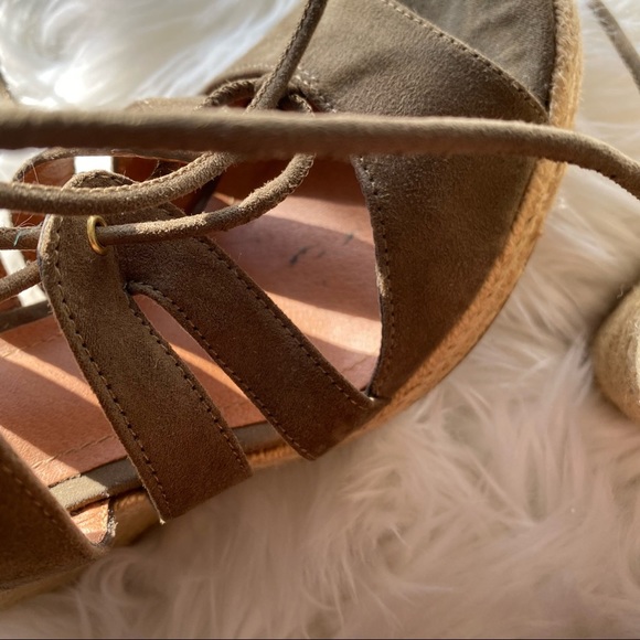 H&M Platform espadrille sandal wedges for women in army green - Picture 3 of 7